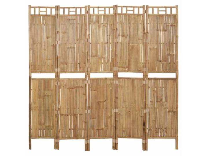 NLQMSU Raumteiler aus Bambus, 5 Paneele, faltbar, 200 x 180 cm, Trennwand Wetterfester Bambus, einfache Pflege, faltbar, tropischer Touch, Raumteiler