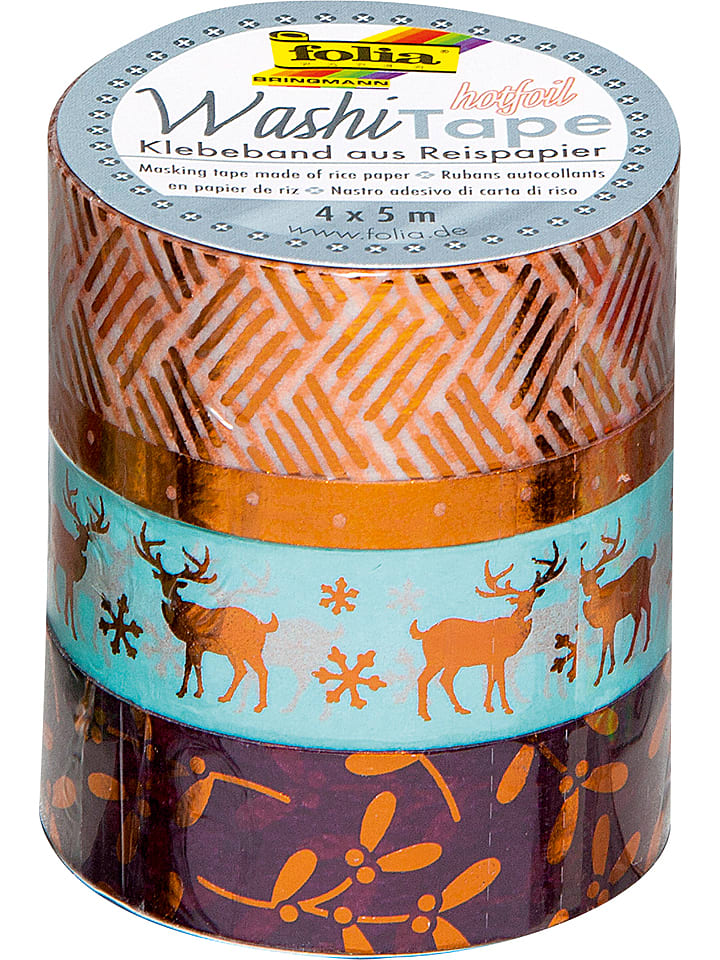 folia PAPER Washi-Tape "Hotfoil II" in Kupfer - 4x 5 m - onesize