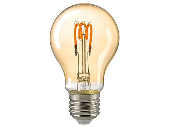 Sigor 4 W LED Curved Normale Gold E27 2000 K Dim / ersetzt 15 W