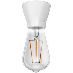 ledscom.de Porzellan Lampen-Fassung MINZ, rund, weiß + LED Lampe 240lm, extra-warmweiß