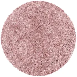 Hochflorteppich Shaggy Einfarbig Weich Flauschig Waschbar Strapazierfähig Schlafzimmer Rund Rosa 160x160 cm – SPREE von Kadima Design