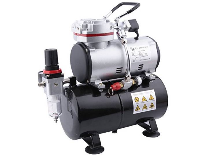 Fengda FD-189 airbrush mini compressor met luchttank/druktank / 4 bar auto stop / 6 bar maximum