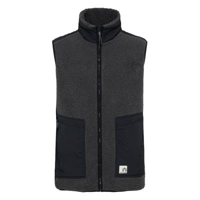 Funktionsweste NORTH BEND "Funktionsweste NBGalan M Teddy Vest", Herren, Gr. M, grau (asphalt), Obermaterial: 100% Polyester Pol. recyc.., Westen Funktionsweste