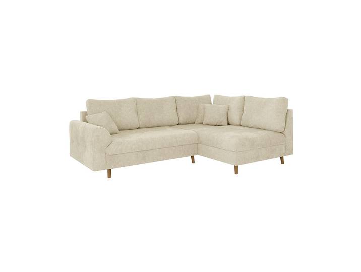 S-Style Ecksofa Sigurd Beige Chenille - Ottomane rechts, Echtholz, Teilmassiv,Buche, Birke, Füllung: Polyetherschaumkern,Polyetherschaumkern, L-Form, Ottomane rechts,L-Form, 231x161 cm, Wohnzimmer, Sofas & Couches, Wohnlandschaften, Ecksofas