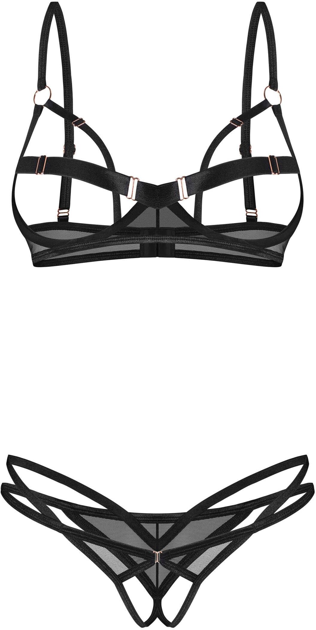 Obsessive Euridia ensemble ouvert 2 pièces - Noir