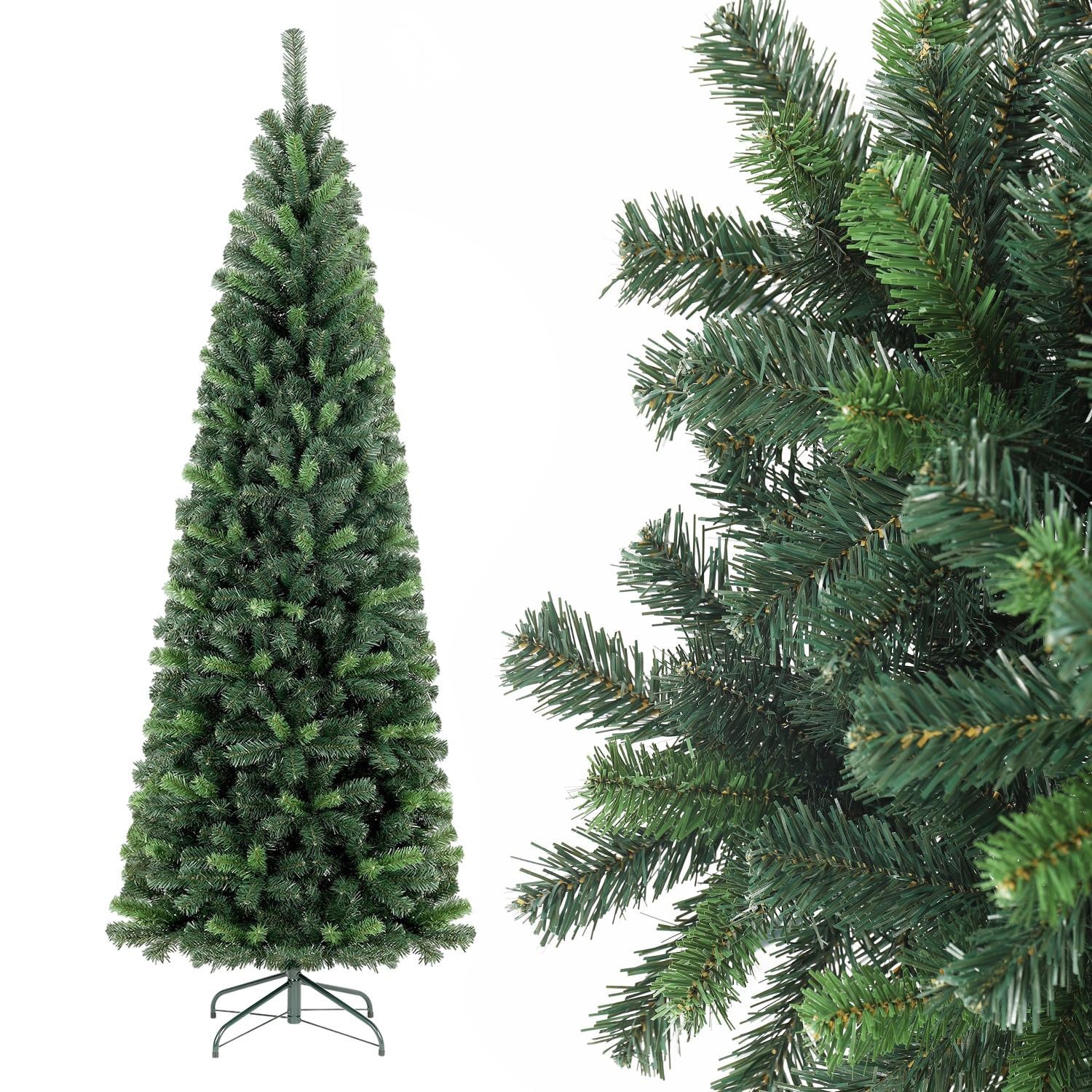 Salcar Kerstboom met potloodmotief, 180 cm, slanke kunstmatige dennenboom