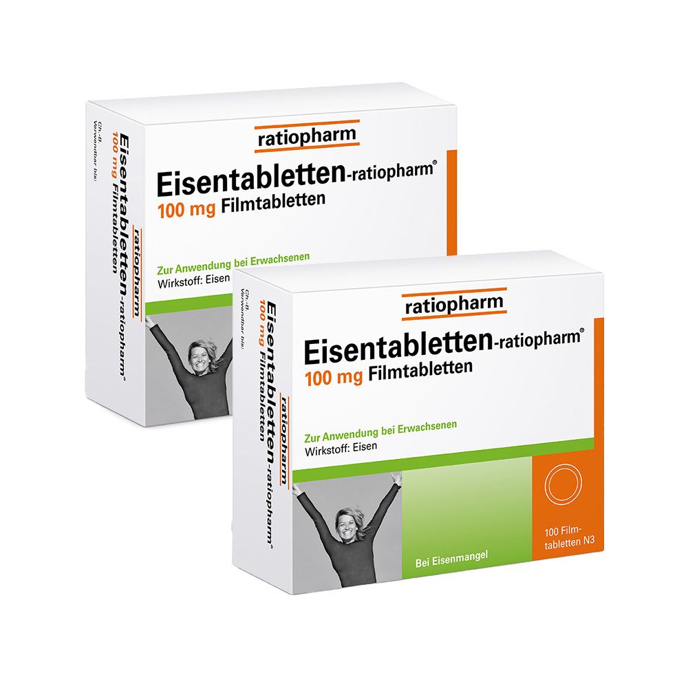 Eisentabletten-ratiopharm 100 mg Filmtabletten Doppelpack 2x100 St