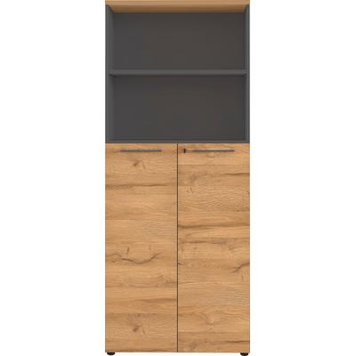 GERMANIA "GW-Agenda, Mehrzweckschrank, abschließbar," optional mit 2 offenen Fächern, Maße 80x197 cm, Made in Germany