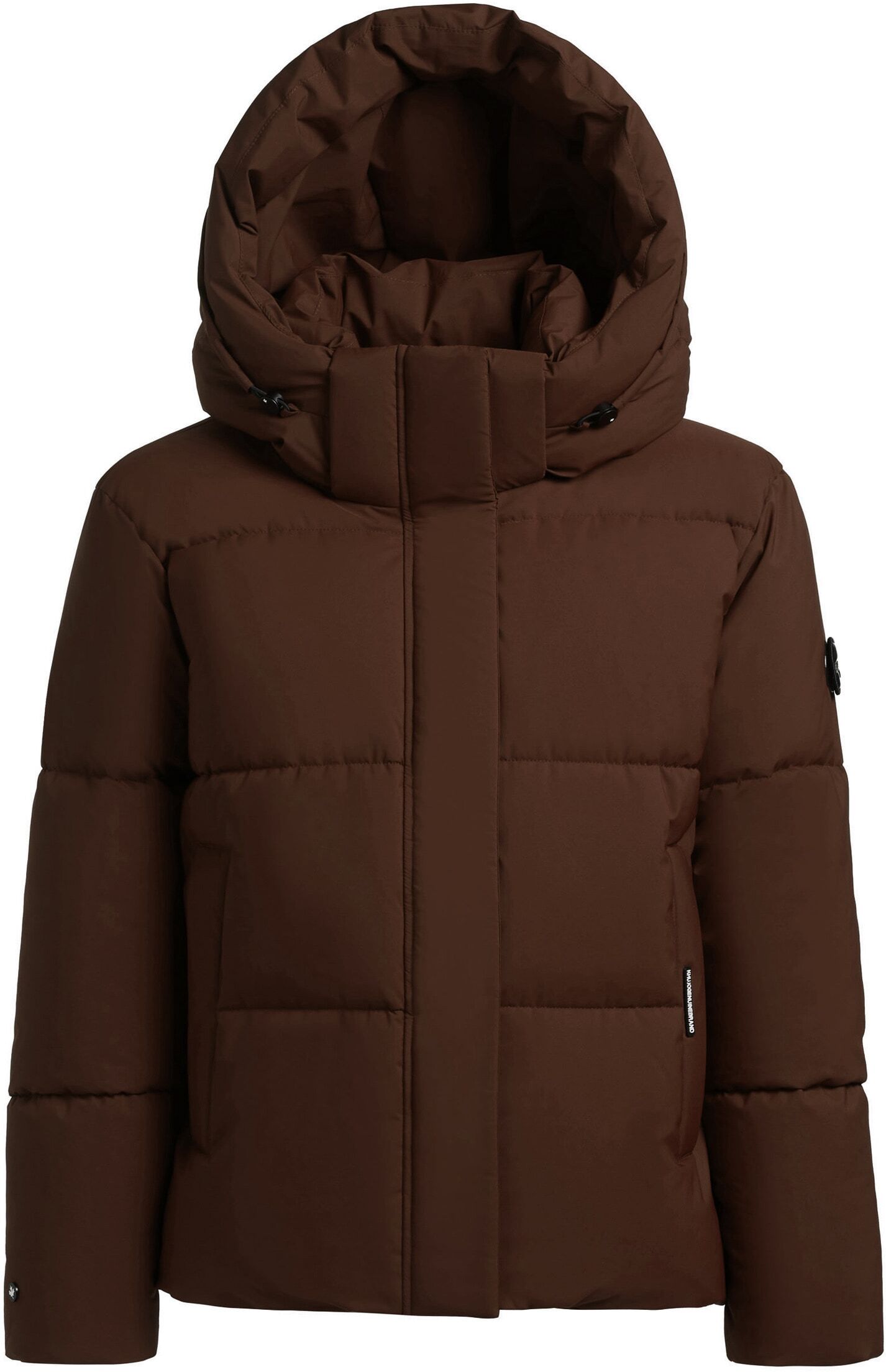 Steppjacke KHUJO "DEVINA3 MATT", Damen, Gr. XS, braun (chocolate chip), Web, Obermaterial: 100% Polyester. Futter: 100% Nylon, unifarben, normal, elastischer Bund, Jacken Steppjacke, Taschenbeutel mit Fleece chocolate chip XS