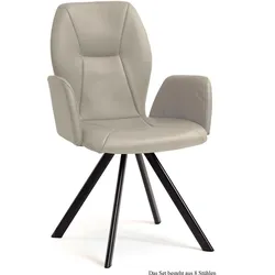 ARMLEHNSTUHL drehbar (8er-Set) Diane 58x92x60 Schwarz/Natur