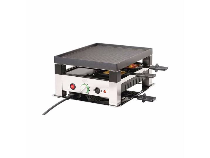Solis 7910 Raclette und Pizza Grill für 4 – Raclette Ofen/Raclette Grill – edelstahl / schwarz