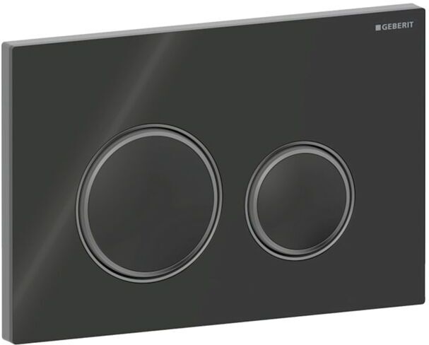 Geberit Sigma 50 Round Betätigungsplatte 115651SJ1 Platte/Taste schwarz, Ring schwarzchrom, für 2-Megen-Spülung