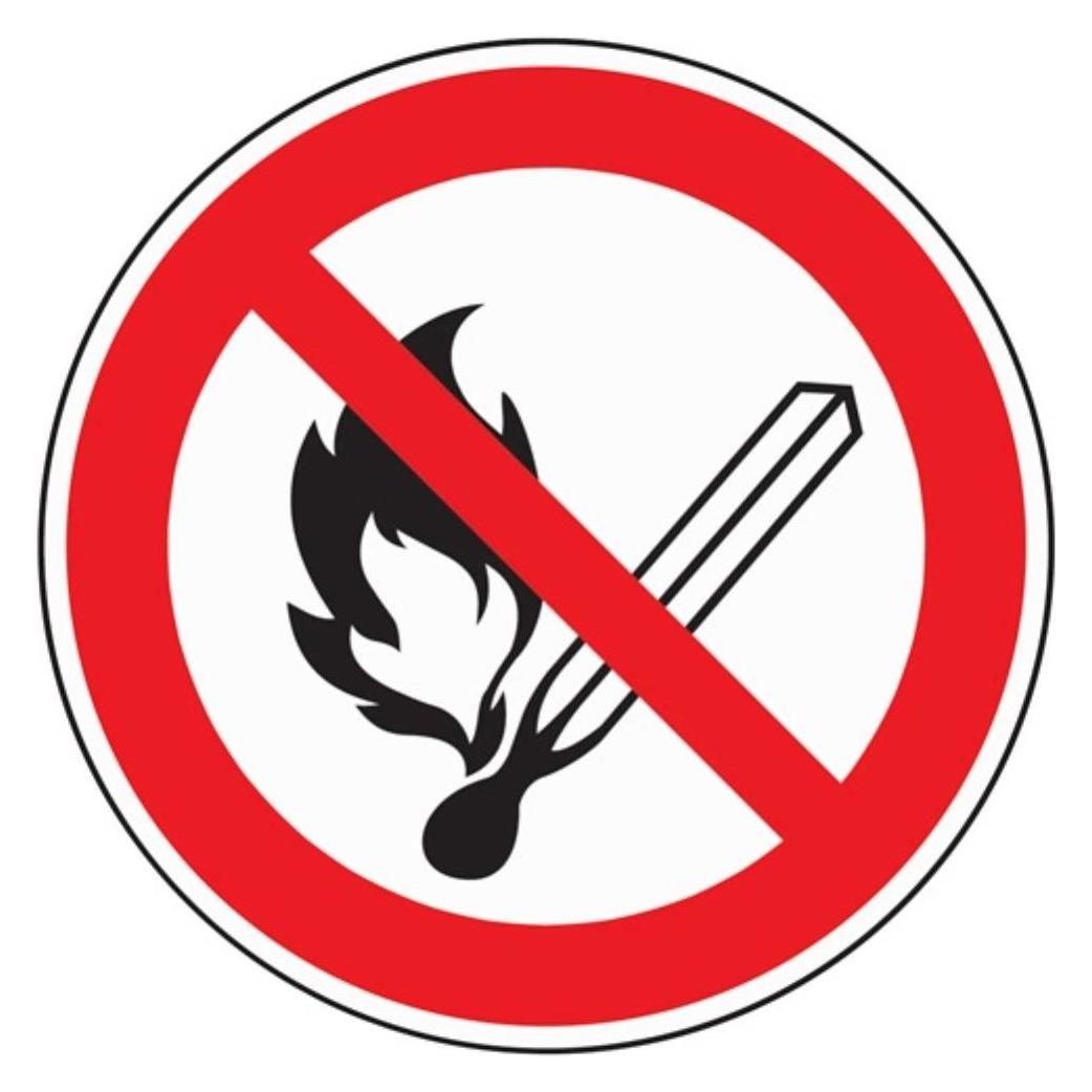HP Autozubehör Verbotszeichen ASR A1.3/DIN EN ISO 7010 Feuer/Licht verboten Kunststoff (3000277553)