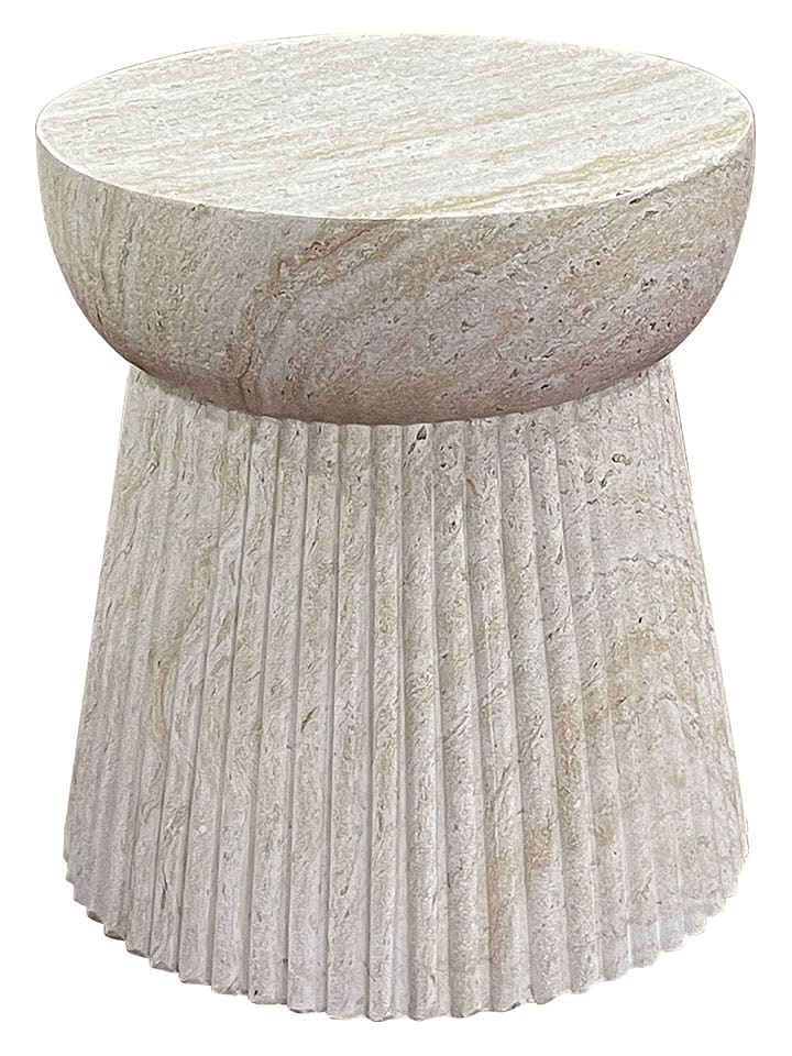 House Nordic Beistelltisch "Bonn" in Creme - (H)43 x Ø 37 cm - onesize