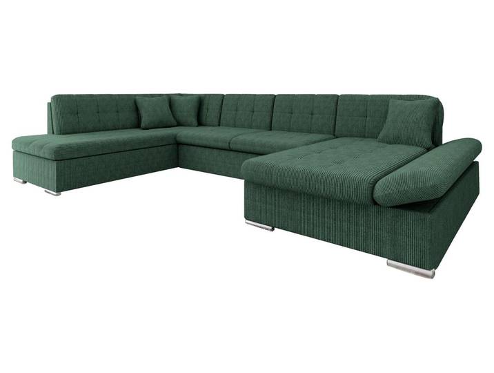 MIRJAN24 Ecksofa Bergen Cord, Bettkasten und Schlaffunktion, U-Form (Farbe: Poso 14, Seite: Rechts)