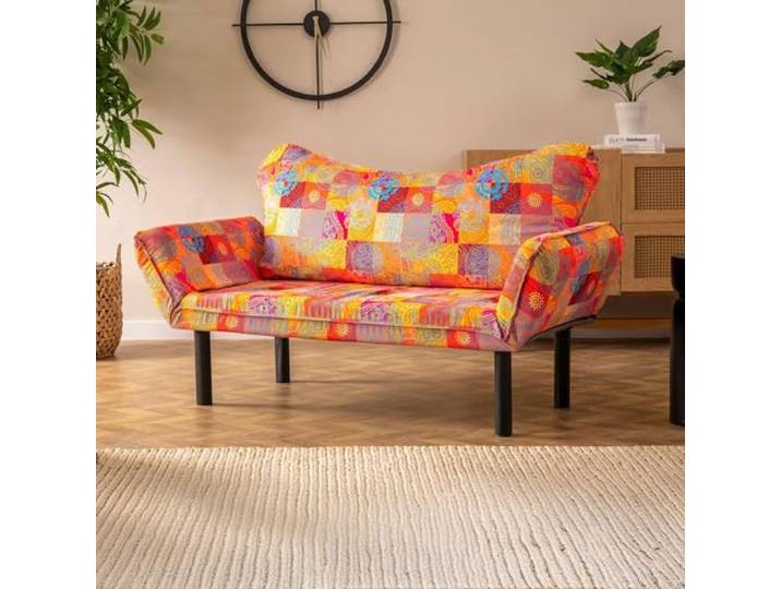 Dmora Schlafsofa 2-Sitzer Aquilonis 150x65 cm Bunt, Stauraum