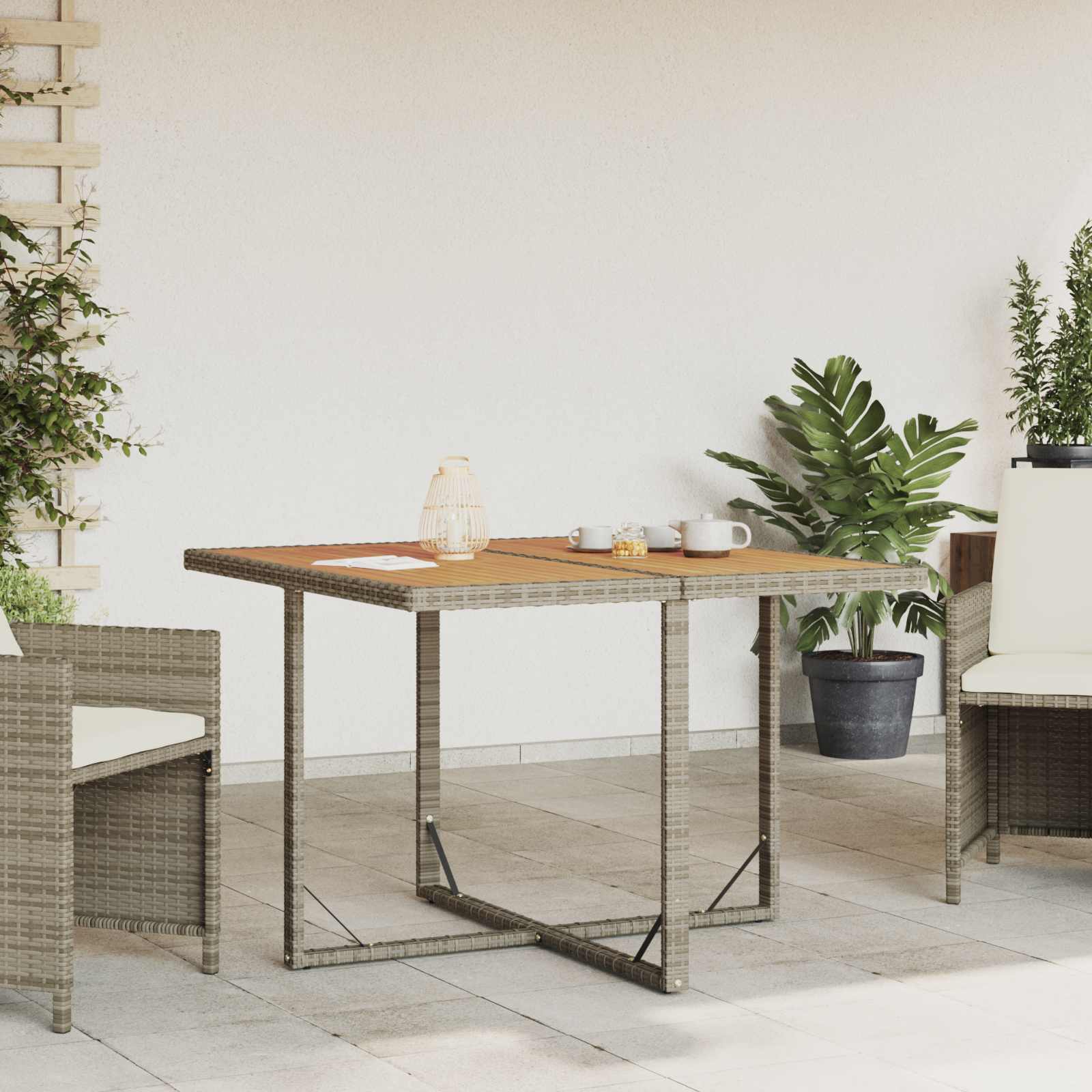 vidaXL Mesa de Jardín Gris