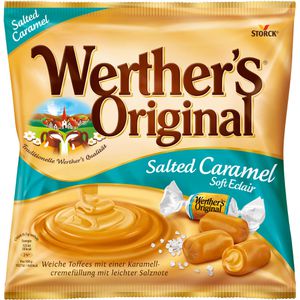 Werthers-Original Karamellbonbons Salted Caramel, mit gesalzener Karamellfüllung, 25 Stück, 180 g