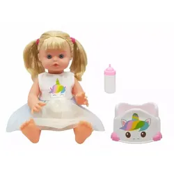 Puppe mit Töpfchen und Fläschchen