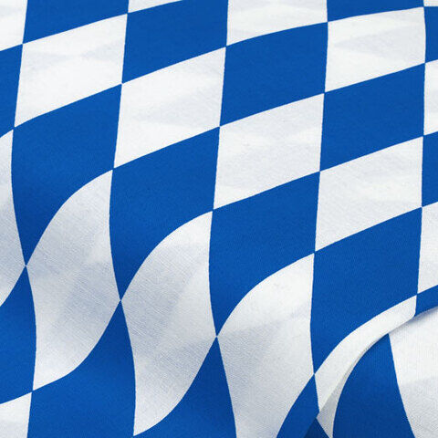 Baumwollstoff "Raute", blau/weiß