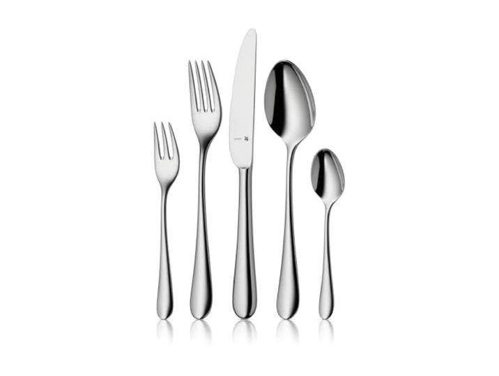 WMF Merit Edelstahl Besteck Set 6 Personen, Essbesteck Set 30 teilig, Hohlheftmesser, Cromargan protect poliert, kratzbeständig, spülmaschinenfest