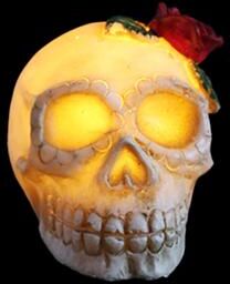 Perfect Picks Market Halloween Rose Skull Resin Lights Spooky Horror Themed Indoor Outdoor Lawn Decor hair Flower