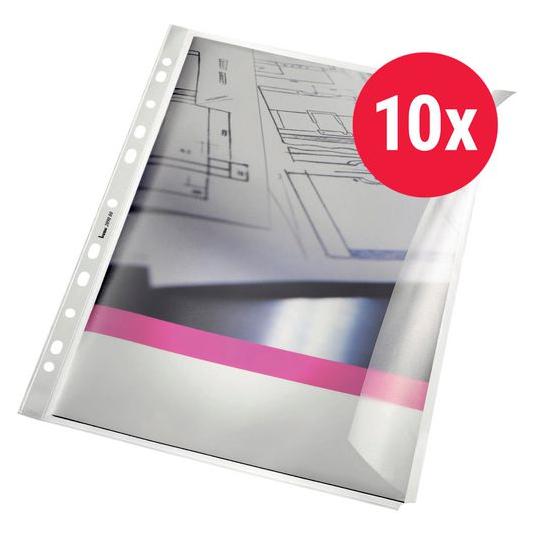 Bene Prospekthüllen Öffnung seitlich DIN A4 Glasklar Transparent 120 Mikron (A4, 10x) (2090)
