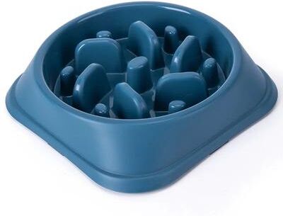 Uplift Treasures Non Slip Slow Feeder Puzzle Dog Bowl dark Blue