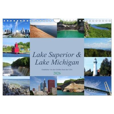Lake Superior & Lake Michigan (Wandkalender 2026 DIN A4 quer), CALVENDO Monatskalender