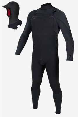 O'Neill s Mutant Ii 4/3mm Chest Zip Full Wetsuit W/ Hood in Black, Size XL