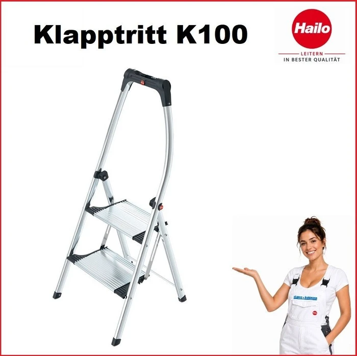 Hailo Klapptritt K100 TopLine alu 2 Stufen, H: 120,0 cm