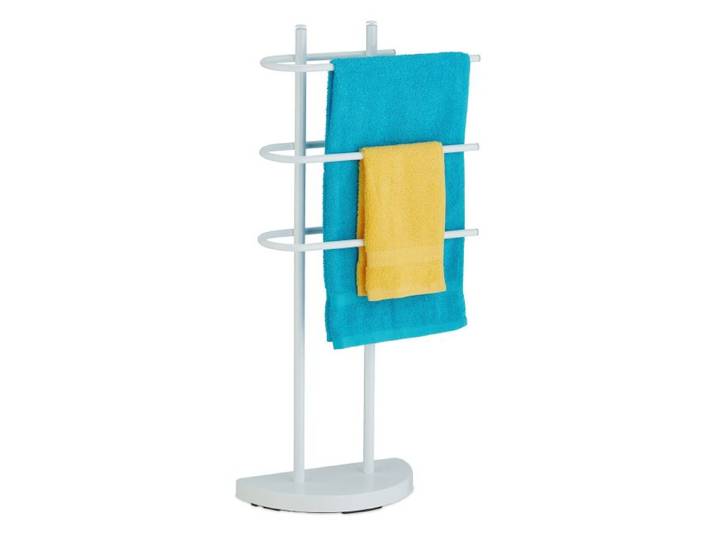Relaxdays Porte-serviettes blanc avec 3 barres