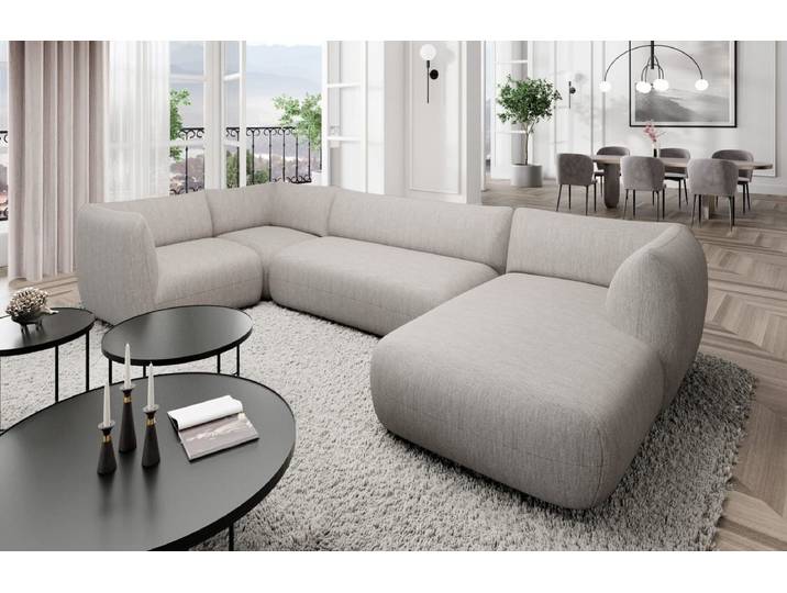 Stoff Wohnlandschaft Madrid U-Form