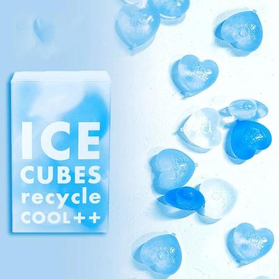 Uplift Essentials Heart Shaped Reusable Chilling Stones 15 Piece Decorative Drink Cooling Set blue