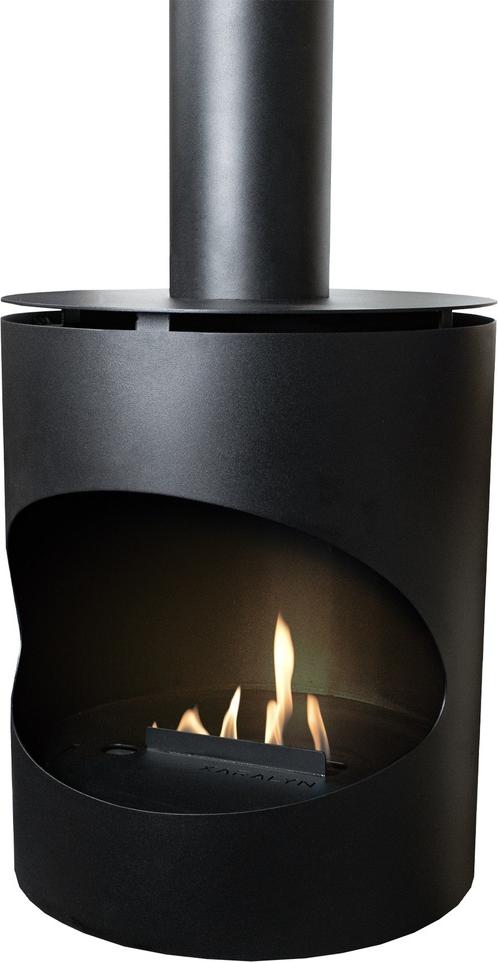 Xaralyn Bioethanol-Kamin - Decken-Kamin Silo - Metall - 2 kW Heizleistung - hängender Kamin - runder Kamin - echte Flammen - kein Schornstein erforderlich