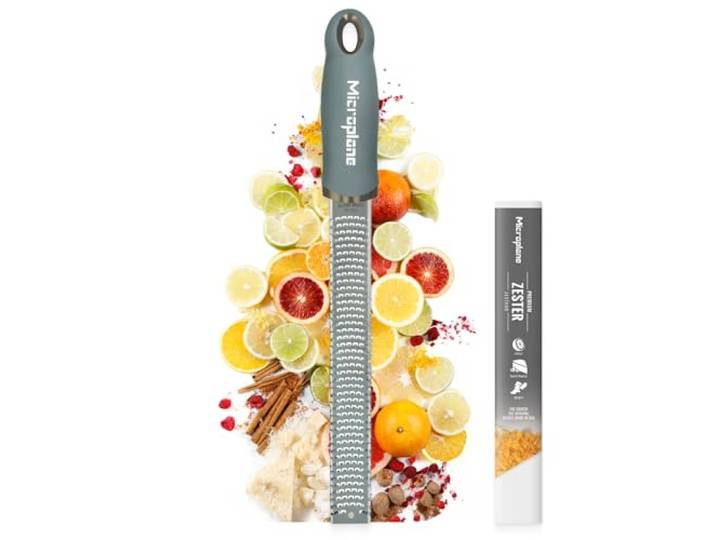 Microplane Râpe à zesteur en couleur Vert Eucalyptus pour agrumes\, parmesan\, gingembre\, chocolat et noix de muscade avec lame fine - Fabriqué aux États-Unis