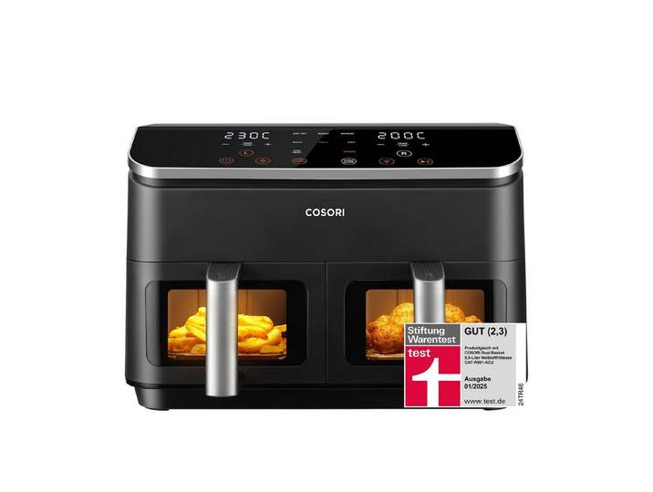 Cosori Fritteuse CAF-R901-AEU, 8,5 l Fassungsvermögen, 10 Funktionen, Timer, 2 Displays