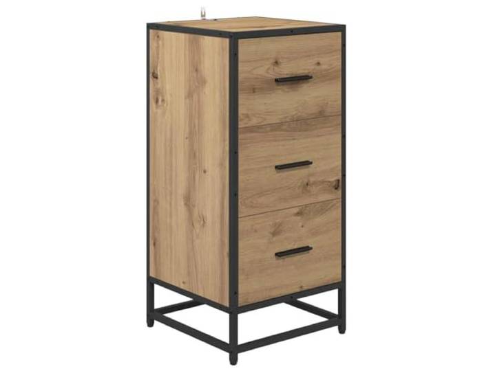 Roanoer Sideboard Artisan-Eiche Kommode Beistellschrank 35,5x35x76 cm Schlankes Möbelstück aus Holzwerkstoff für viel Stauraum in Wohnzimmer, Schlafzimmer, Flur oder Home-Office.