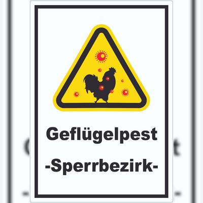 HB-Druck Geflügelpest Aufkleber A5 (148x210mm)