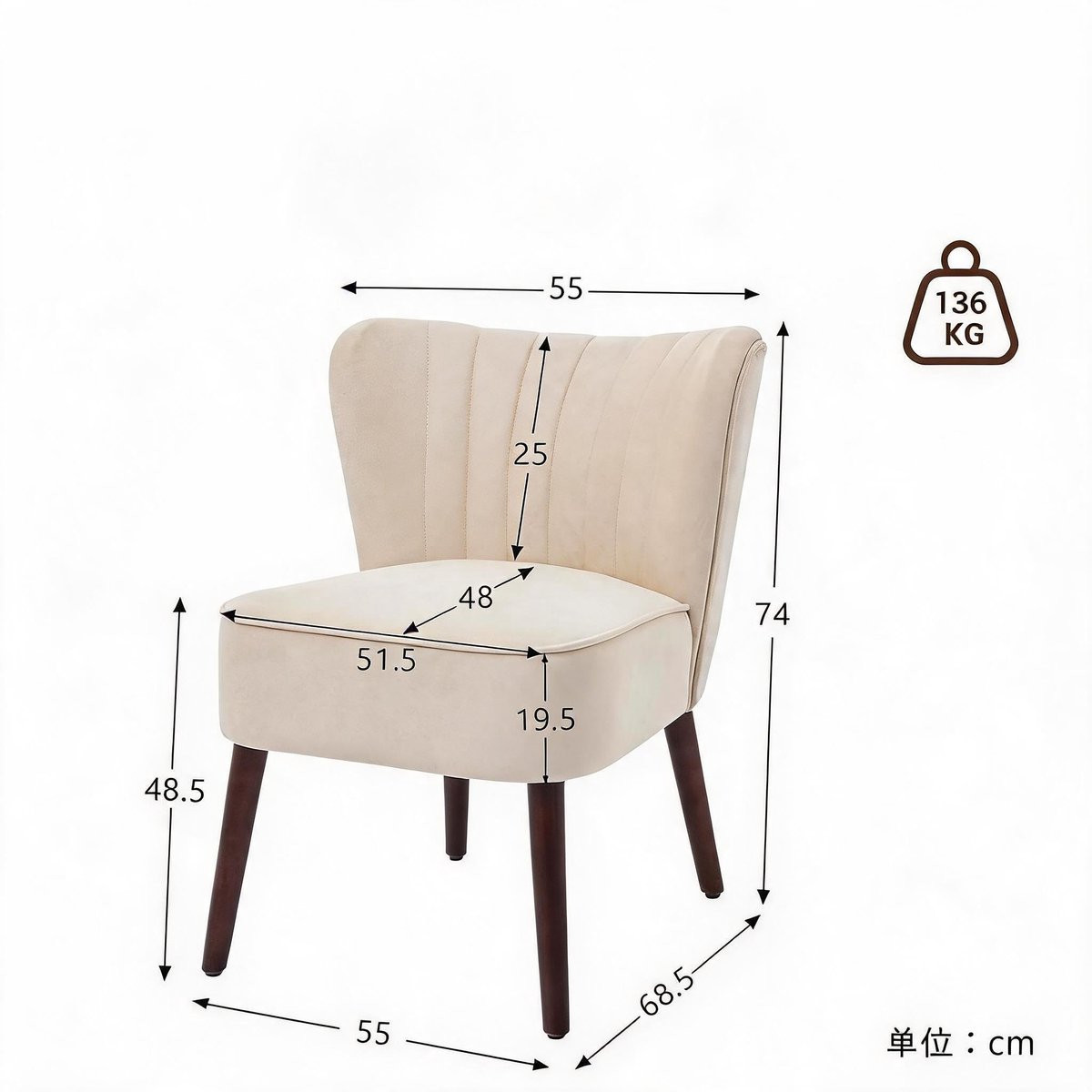 Danky Fluwelen Fauteuil - Modern Design - Zacht Velvet - Compact