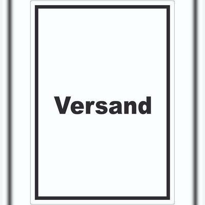 HB-Druck Versand Aufkleber mit Text Lieferung shipping hochkant A4 (210x297mm)