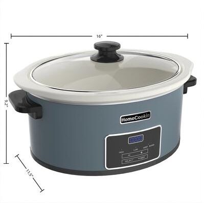 MagnifiqueUS Multi-size Blue Digital Slow Cooker for Family Dinners