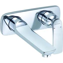 KLUDI BALANCE Unterputz-Waschtisch-Zweiloch-Wand-Einhandmischer, Ausladung Wandauslauf 185mm, 522460575, Farbe: Chrom