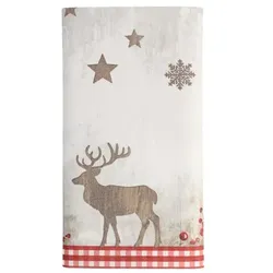 Papstar 5 Tischdecke, stoffähnlich, Airlaid 120 cm x 180 cm `X-Mas Deer`