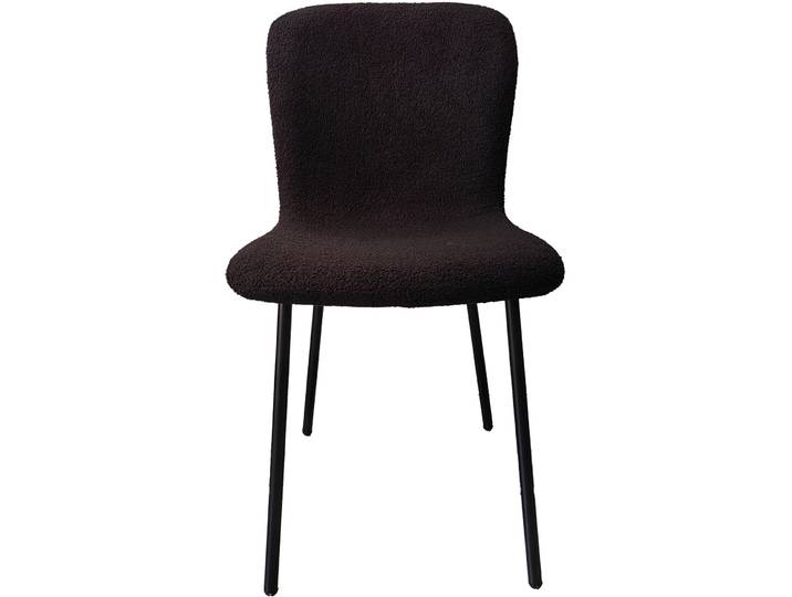 Stuhl 4er-Set Bouclé schwarz Stoff - Stuhl 4er-Set