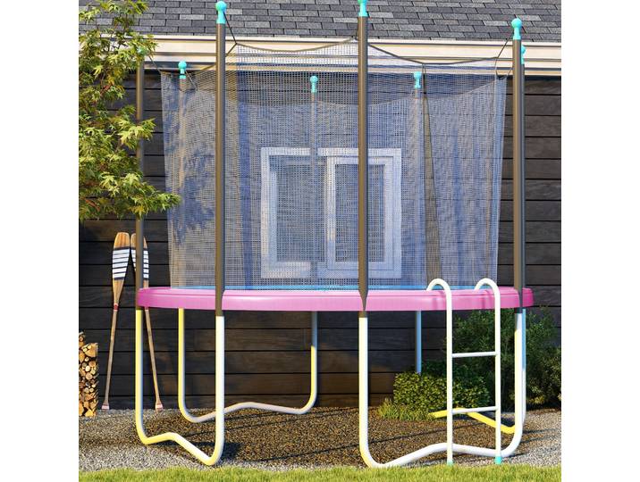 SPORTNOW Protection Trampoline Ø305cm Étanche Rose
