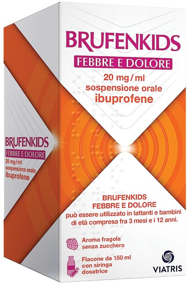 VIATRIS ITALIA Srl Mylan, BrufenKids Febbre e Dolore 20 mg/ml Sciroppo, 150ml