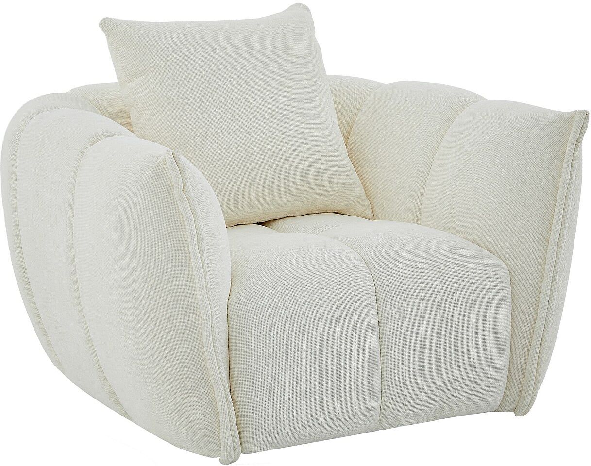 Vente-unique Drehsessel aus strukturiertem Beige-Stoff GONOLON