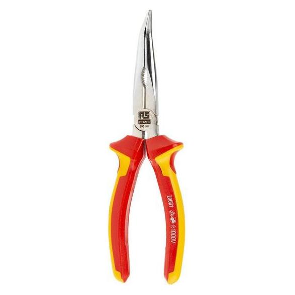 RS PRO 200 mm Insulated Bent Long Nose Pliers (195 mm) (1253074)