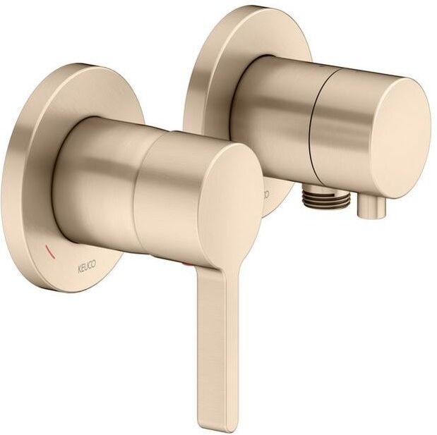 Keuco Edition 400 Brausearmatur 51551031121 bronze gebürstet, Unterputzarmatur, für 2 Verbraucher, inklusive Wandanschlußbogen